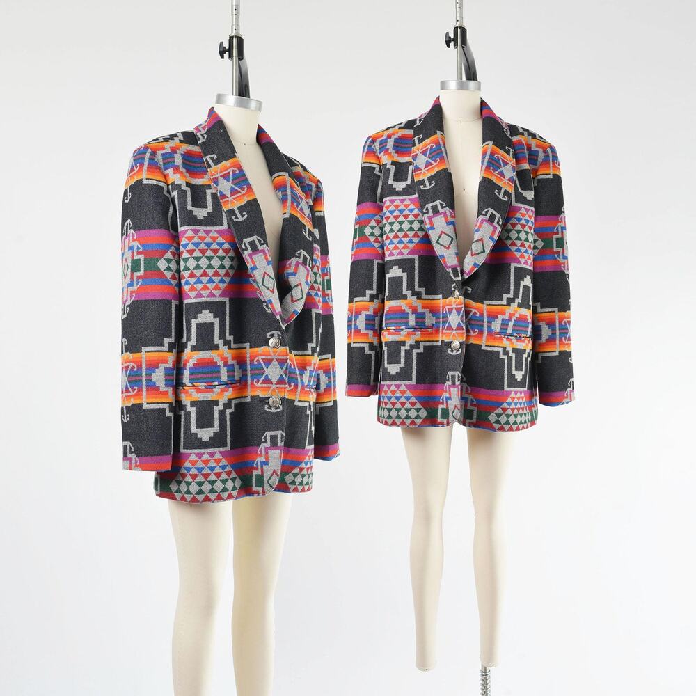 Vintage Pendleton Knockabouts Southwestern Wool Blanket Jacket Blazer Large
